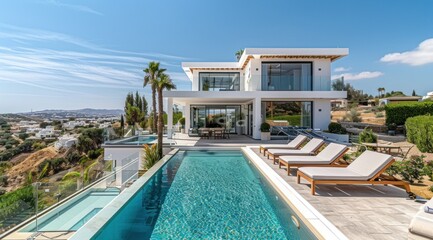 Fototapeta premium Luxury Villa with Infinity Pool and Breathtaking Views