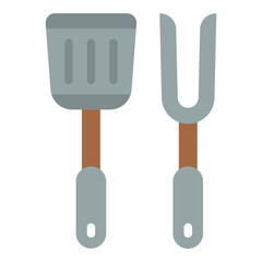 BBQ utensils Vector Design Icon Style