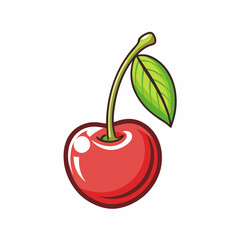 cherry with leaf