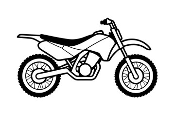 Obraz premium dirt bike line art silhouette vector illustration