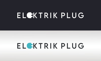electronics logo and electrical plug logo design