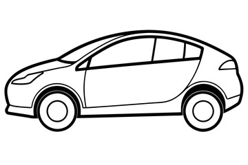 electric car line art silhouette vector illustration