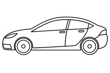 electric car line art silhouette vector illustration