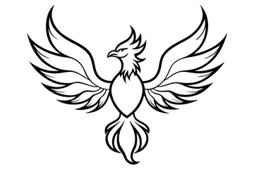 fenix bird line art silhouette vector illustration