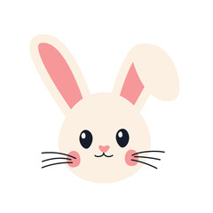 cute easter bunny head, Easter hare icon -vector illustration