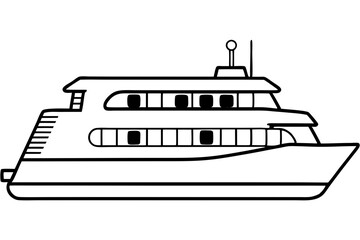 Obraz premium ferry line art silhouette vector illustration