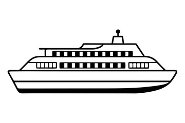 Obraz premium ferry line art silhouette vector illustration