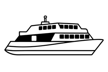 Obraz premium ferry line art silhouette vector illustration