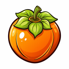 vector illustration of persimmon fruit