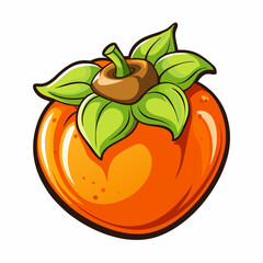 vector illustration of persimmon fruit