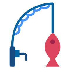 Fishing rod Vector Design Icon Style