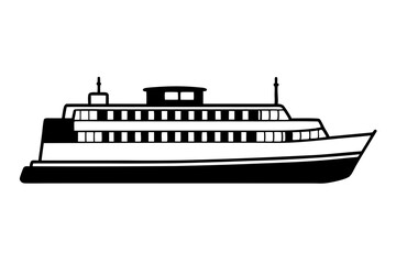 Obraz premium ferry line art silhouette vector illustration