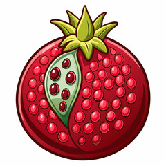 vector illustration of a pomegranate