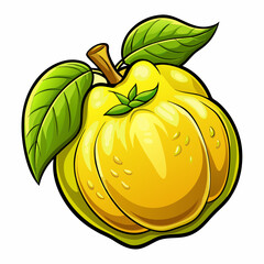 quince fruit isolated on white