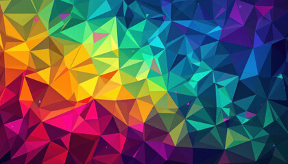 Fototapeta premium Vibrant Rainbow Geometric Abstract Art: A Kaleidoscope of Colors