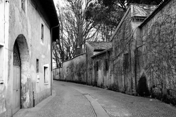 Fototapeta premium Old street of Busto Garolfo, Milan, Italy