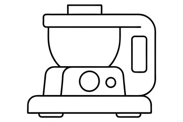 food processor line art silhouette vector illustration
