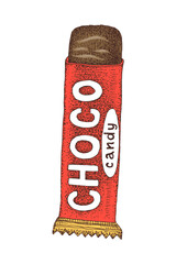 Candy bar packaging hand drawn vector