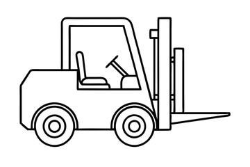 forklift line art silhouette vector illustration