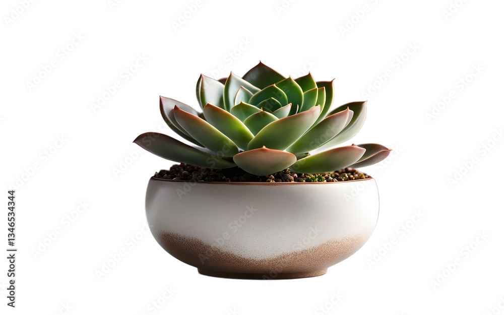 Poster Potted succulent isolated on a empty plain background