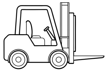 forklift line art silhouette vector illustration