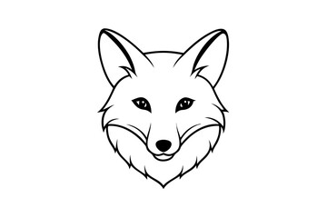 fox head line art silhouette vector illustration