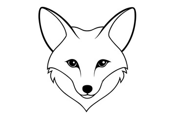 fox head line art silhouette vector illustration
