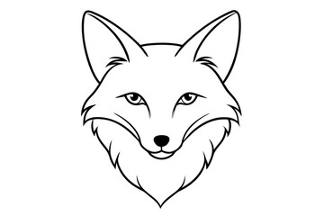 fox head line art silhouette vector illustration