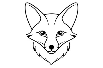 fox head line art silhouette vector illustration