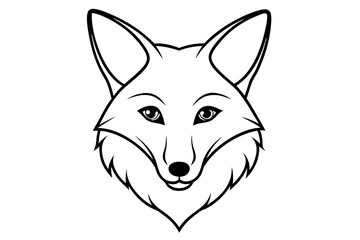 fox head line art silhouette vector illustration