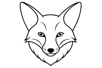 fox head line art silhouette vector illustration