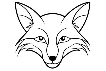 fox head line art silhouette vector illustration