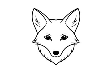 Obraz premium fox head line art silhouette vector illustration
