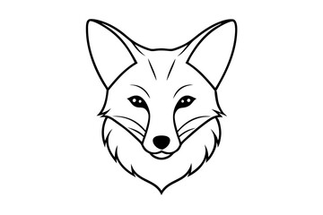 fox head line art silhouette vector illustration