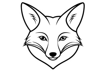 fox head line art silhouette vector illustration