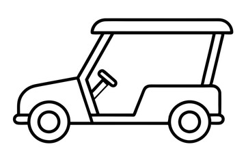 Obraz premium golf cart line art silhouette vector illustration