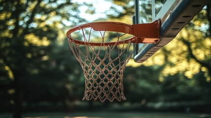 Outdoor basketball hoop and net