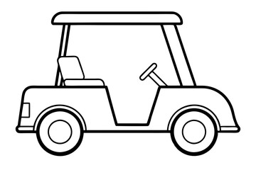 golf cart line art silhouette vector illustration