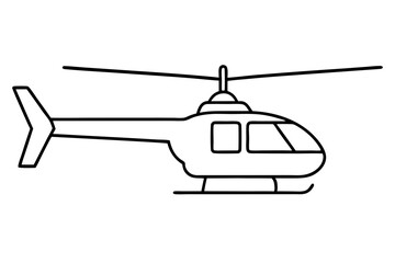 helicopter line art silhouette vector illustration