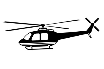 helicopter line art silhouette vector illustration