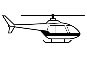 helicopter line art silhouette vector illustration