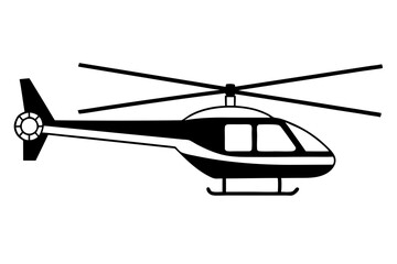helicopter line art silhouette vector illustration