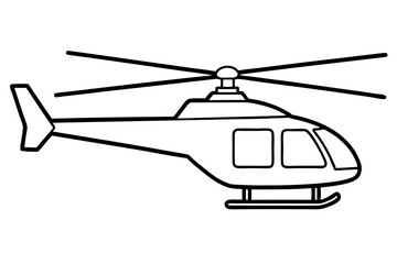 helicopter line art silhouette vector illustration