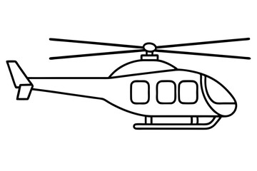 helicopter line art silhouette vector illustration