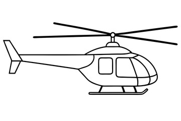 helicopter line art silhouette vector illustration