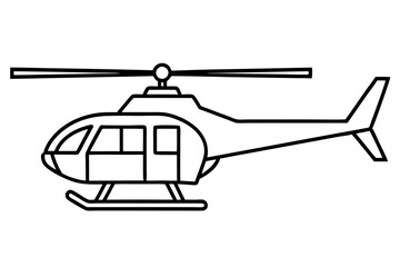 helicopter line art silhouette vector illustration