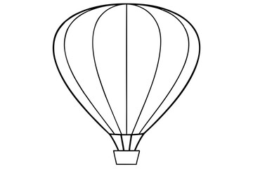 Fototapeta premium hot air balloon line art silhouette vector illustration