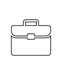 Briefcase icon with thin outline