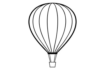 Fototapeta premium hot air balloon line art silhouette vector illustration