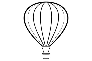 Obraz premium hot air balloon line art silhouette vector illustration